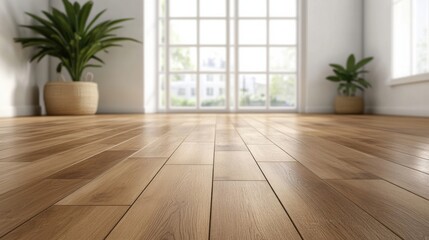 a room with a plant and a window
