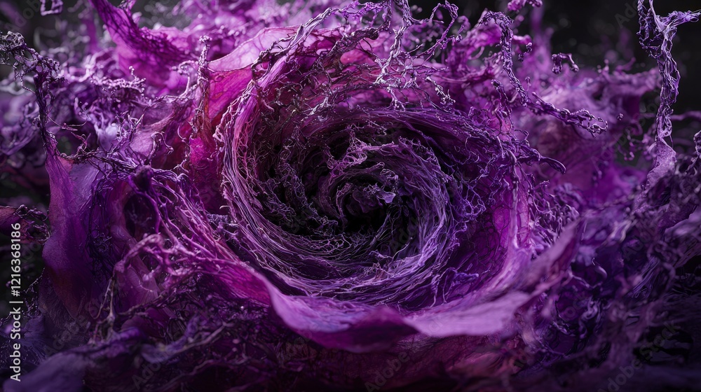 Poster violet vortex swirls in chaotic elegance abstract art studio setting close-up nature's beauty reflec