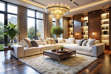 Fototapeta premium Luxurious Modern Living Room Interior Design