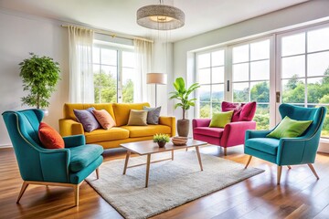 Fototapeta premium Modern Living Room by Window - Cozy Interior Design