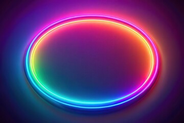 Obraz premium Oval Neon Light Abstract Art Design