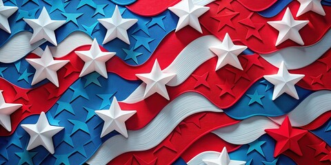 Fototapeta premium Patriotic Paper Cutout Slideshow Backgrounds
