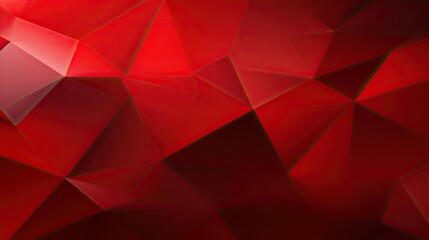 Fototapeta premium A vibrant red geometric abstract background with sharp angles and facets.