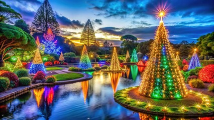 Pukekura Park Christmas Lights Display Taranaki New Zealand