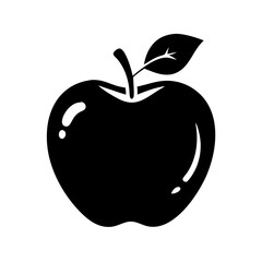 apple silhouette icon, apple vector illustration-simple illustration of apple, apple Editable Vector Illustration.