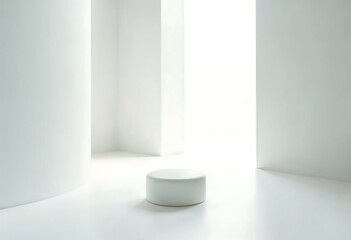 Minimalist White Product Display Platform Studio Scene