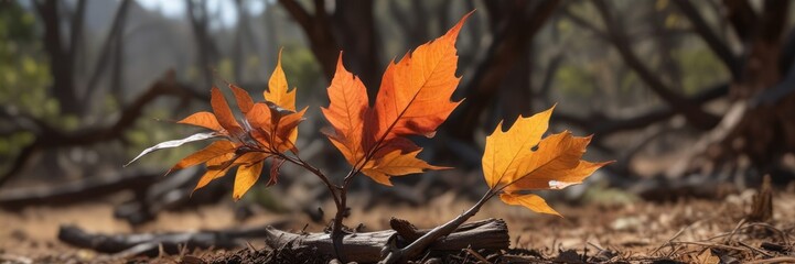A once-thriving thorned bush now lies still and motionless with only a single leaf remaining on its dry stem, overgrown weeds, dead bush, foliage