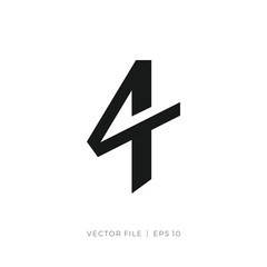 initial letter number 4T T4 logo