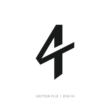 initial letter number 4T T4 logo