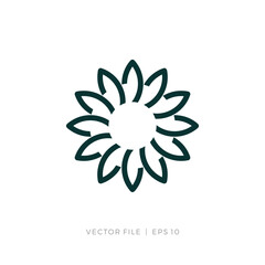 initial letter O flower nature logo