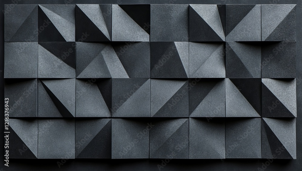 Aufkleber Abstract dark gray geometric triangular pattern.