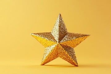 Obraz premium Golden Glitter Star: A Festive Decoration for Celebrations and Events