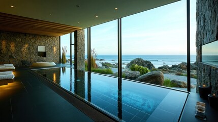 Serene Coastal Infinity Pool: Luxury Spa Relaxation