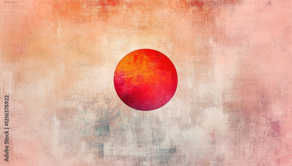 Aufkleber abstract red circle on textured background.