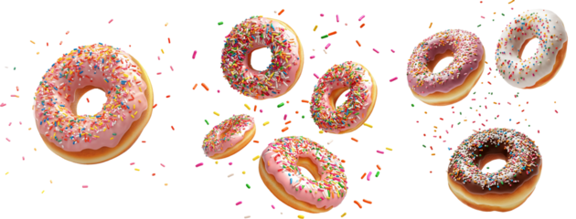 donut flying with sprinkles