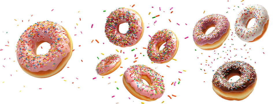 donut flying with sprinkles