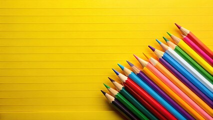 Fototapeta premium Yellow Background Colorful Note Art