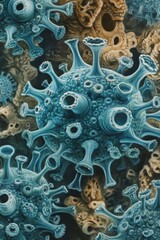 Microscopic World: A Detailed Visualization of Viral Structures