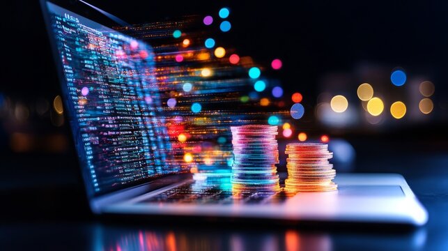 BNPL system showcasing gamified rewards through digital currency and vibrant visual effects