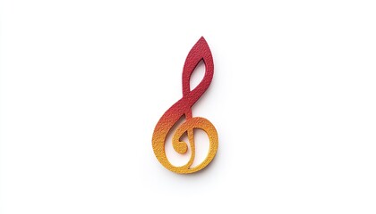 Colorful treble clef symbol on a white background, representing music and creativity, ideal for art projects