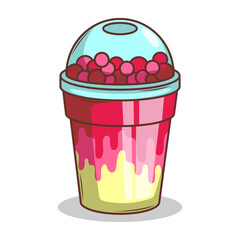 Bubble tea vector  sticker cartoon. hand draw illustration art