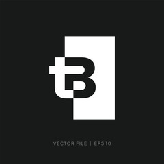 Initial letter TB BT negative space logo