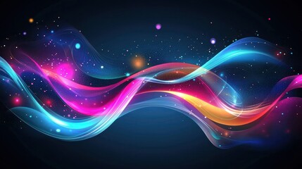 Abstract Colorful Waves of Light and Energy