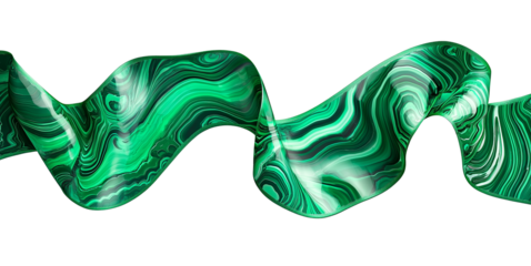 Abstract green malachite wave banner