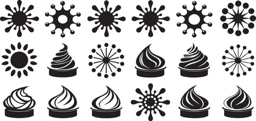 Beautiful collection of symmetrical snowflake patterns, perfect for winter-themed designs, Christmas decorations, or seasonal graphic projects