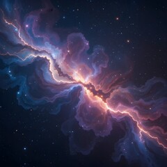 Una nebulosa colorida que se extiende a lo largo del espacio, iluminada por la radiante luz de las estrellas.
