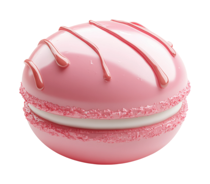 Delicate pink dessert showcasing craftsmanship and culinary artistry in an elegant presentation isolated on transparent background - Powered by Adobe