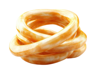 Colorful and whimsical twisted rings create a captivating centerpiece in bright sunshine isolated on transparent background