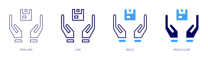 Handling icon in 4 different styles. Thin Line, Line, Bold, and Bold Line. Duotone style. Editable stroke