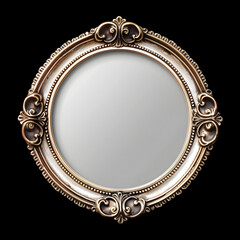 antique picture frame black background,generative ai