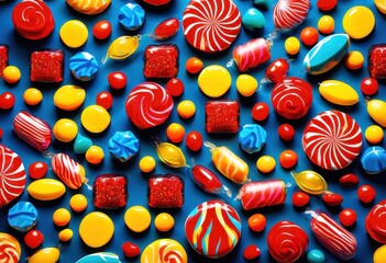 Naklejka premium playful display colorful candy hues vibrant energetic backgrounds key visual appeal, rainbow, lgbtq, lgbt, pride, love, equality, arrangement, assortment