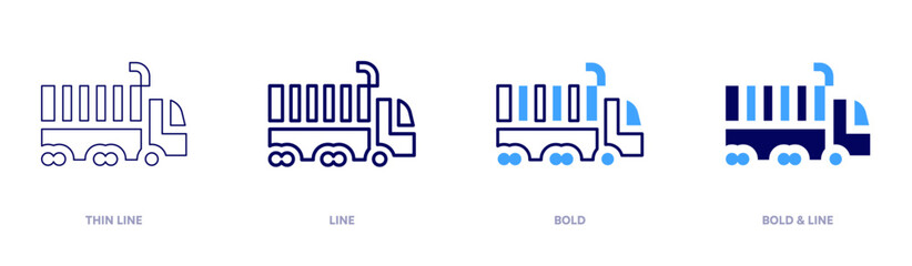 Logistics operations icon in 4 different styles. Thin Line, Line, Bold, and Bold Line. Duotone style. Editable stroke