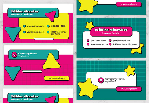 Pink And Green Business Card