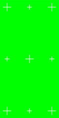 Green screen vertical template with chroma key technology. Features tracking marks for social media content creation. Vector flat design.