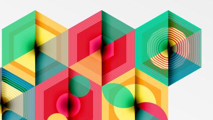 Fototapeta premium Hexagons, diamonds pattern. Geometric repeating hexagon background