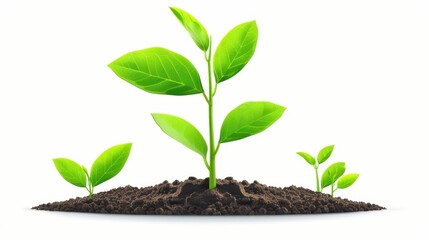 Fresh Beginnings: Young Plants Growing in Soil