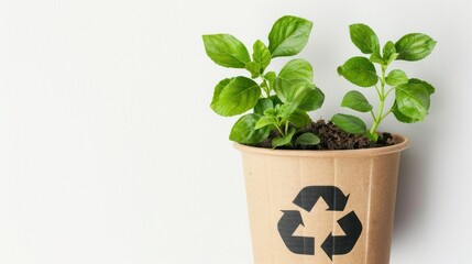 Fototapeta premium Recycled Plant Pot - Sustainable Living