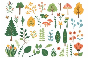 Colorful Nature Elements Illustration