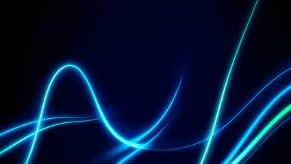 Black gradient background with glowing blue light waves creating dynamic flow, perfect for tech projects, futuristic designs, and creative abstract visuals
