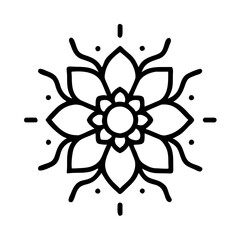 Simple mandala vector Art design, Floral mandala Illustration, Line art, ornament, flower, design, outline, template, pattern, ethnic. mandala design for invitation card, coloring book.