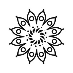 Simple mandala vector Art design, Floral mandala Illustration, Line art, ornament, flower, design, outline, template, pattern, ethnic. mandala design for invitation card, coloring book.