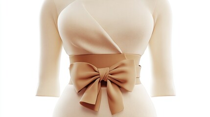 A modern pencil skirt paired with a chic blouse, isolated on white for officewear promotions.