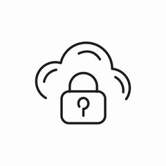 cloud security lock icon vector sign