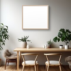 Blank Rectangular Frame Mockup for Presentations in a Professional Office