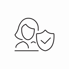woman security shield icon vector sign