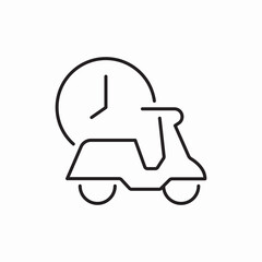 scooter delivery time icon vector sign